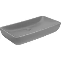 vidaXL Wastafel rechthoekig 71x38 cm keramiek mat lichtgrijs