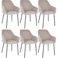 Kick Collection Guus - Eetkamerstoel - Comfortabele zit met armleuning - Taupe (set van 6)
