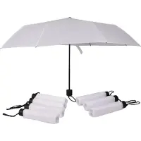 Discountershop Paraplu Set van 8 Automatische Witte Paraplu's - Windproof - Opvouwbaar - Diameter 100cm - Aluminium Frame - Polyester Doek