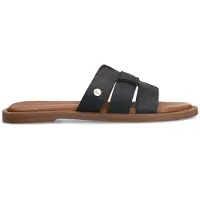 No Stress Zwarte leren slippers | Maat 40