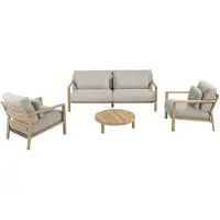 4 Seasons Outdoor Lucas stoel bank loungeset 4 delig naturel teak