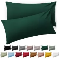 Blumtal Kussensloop Microvezel Kussenhoes 40 x 60 cm - Donkergroen - Met Rits - Set van 2