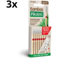 Piksters 3x Bamboe Rechte Ragers - Maat 4 - Rood - 32 stuks