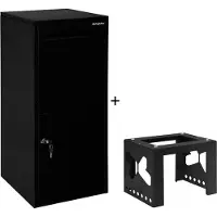 Logixbox - Pakketbrievenbus - Frontbox DeLuxe Uni incl. complete Montage Sokkel - Zwart -> ACTIE; GRATIS Vuurwerksluiting & Spaghettimat
