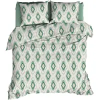 Romanette Dekbedovertrek Ottoman Green Katoen-200 x 200 / 220 cm | 2-Persoons
