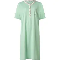 Lunatex - dames nachthemd 224163 - korte mouw - groen - maat L