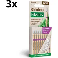 Piksters 3x Bamboe Rechte Ragers - Maat 1 - Fijn Paars - 32 stuks