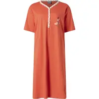 Lunatex - dames nachthemd 224163 - korte mouw - rood - maat L