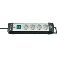 Brennenstuhl Premium-Line stekkerdoos 4-voudig zwart/lichtgrijs 1,8m H05VV-F 3G1,5