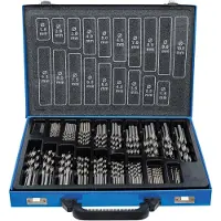 Bgs 1995: Set van 170 stuks spiraalboormachines, HSS (snelstaal).