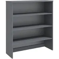 vidaXL Opzetkast HAMAR 90x30x100 cm massief grenenhout donkergrijs