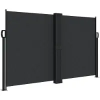 vidaXL Windscherm uittrekbaar 140x1000 cm zwart