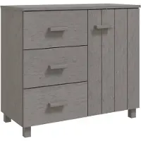 vidaXL Dressoir HAMAR 90x40x80 cm massief grenenhout lichtgrijs