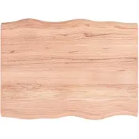 vidaXL Tafelblad natuurlijke rand 80x60x(2-6) cm eikenhout lichtbruin