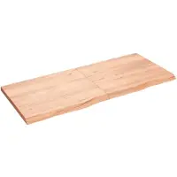 vidaXL Wandschap 140x60x(2-4)cm behandeld massief eikenhout lichtbruin