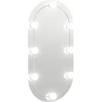 vidaXL Spiegel met LED-verlichting ovaal 80x40 cm glas
