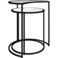 Dorel Home Bijzettafel Moon Tafelblad van glas, gemakkelijk te onderhouden oppervlak, hoogte 55,5 cm (2 stuks)