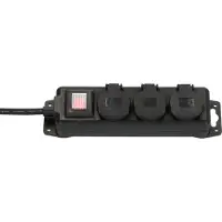 Brennenstuhl Stekkerdoos met schakelaar IP44 3-voudig zwart 2m H07RN-F 3G1,5 - 1159950013