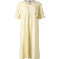 Lunatex - dames nachthemd 224163 - korte mouw - geel - maat L