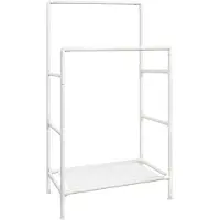 Songmics Hoppa! Songmics Kledingrek, Kapstok Van Metaal, Met 2 Kledingroedes, 1 Legbord, Belastbaar Tot 55 Kg, Eenvoudige Montage, Wit