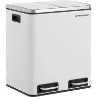 Hoppa! Songmics Afvalemmer Voor De Keuken, 30l, Afvalscheiding, Afvalemmer Van Metaal, Pedaalemmer Met Binnenemmers En Handgrepen,