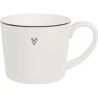 Clayre & Eef Mok 275 ml Wit Keramiek Hart Drinkbeker Wit Drinkbeker