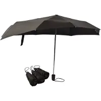 Discountershop - Premium Set Van 4 Zwarte Stormparaplu's - Stijlvolle en Sterke Bescherming Tegen Weer en Wind Tot 80km/u - Diameter: 97cm