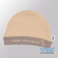 Vib - Muts rond - Klein Wondertjes (Bruin) - Babykleertjes - baby muts - baby muts newborn - baby mutsje - baby cadeau - kraam cadeau - baby aankodiging
