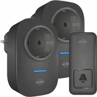 Elro DB4000 Draadloze Kinetische Deurbel Set – met 2x Plug-in Ontvanger met Stopcontact – Geen Batterijen nodig