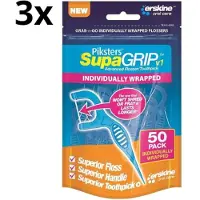 Piksters SupaGRIP Floss Met Houder - 3 x 50 stuks - Voordeelverpakking