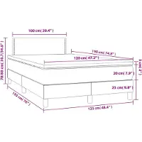 vidaXL Boxspring met matras stof lichtgrijs 120x190 cm