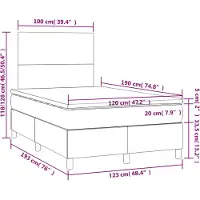 vidaXL Boxspring met matras kunstleer wit 120x190 cm