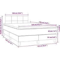 vidaXL Boxspring met matras stof donkerbruin 120x190 cm