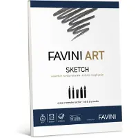 Favini Art Sketch Pad – 40 Vellen A4 – 90 g/m² – Voor Houtskool, Wasco, Potlood, Stift & Inkt – Gelijmd aan de Bovenkant – Perfect voor Schetsen & Tekenen – Made in Italy