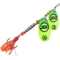Spro Splash Tandem Spinner 9gr - Size 3 & 4 - Hooksize 5 - Kleur : Firetiger