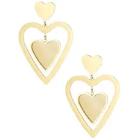 Yehwang Dubbele hartjesoorbellen - goud/beige