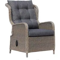 Denza Furniture Glasgow wicker loungestoel tuin | wicker + aluminium | Ash Grey