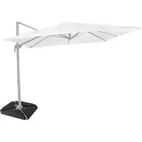 Vonroc Zweefparasol Pisogne 300x300cm – Premium parasol - Wit | Incl. 4 vulbare tegels