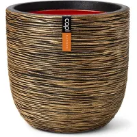 Capi Europe Pot bol rib nl d54xh52cm zwart goud