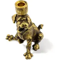 Ptmd collection PTMD Wunter Hond Kandelaar - 16 x 15,5 x 20 cm - Poly - Goud