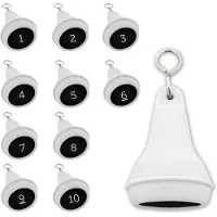Combicraft Peervormige sleutelhangers 10 stuks (+ gravering 1 t/m 10) - Wit
