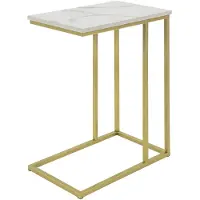 SoBuy FBT87-G Industriele Bijzettafel - Gouden Frame - 48x61x30 cm