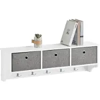SoBuy FRG282-W Kapstok Wit-Grijs 100x20x30cm