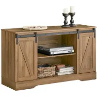SoBuy FSB60-BR Opbergkast Met Schuifdeur - Landelijk - 120 x 40 x 70 cm