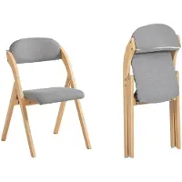 SoBuy Chaise Pliante Bois Gris Clair FST92-N