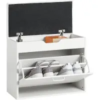 SoBuy Schoenenkast met Zitvlak en Opberglade - 60 x 30 50 cm - Wit