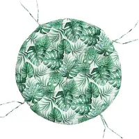 vidaXL Zitkussen rond bladpatroon Ø 100x11 cm oxford stof