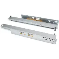 Emuca Hidden Silver Guides For Total Extraction Drawers With Push Zilver