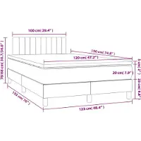 vidaXL Boxspring met matras stof zwart 120x190 cm
