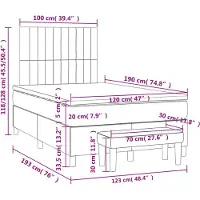 vidaXL Boxspring met matras fluweel donkergrijs 120x190 cm